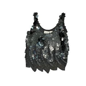 Showmax Vintage 1980s Beaded Sequin Tank Top